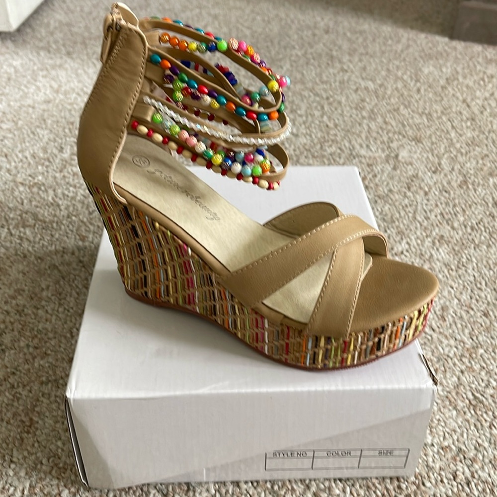 Beautiful wedge beaded sandals